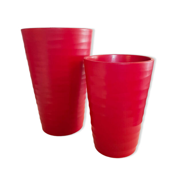 Vaso in ceramica rosso ciliegia